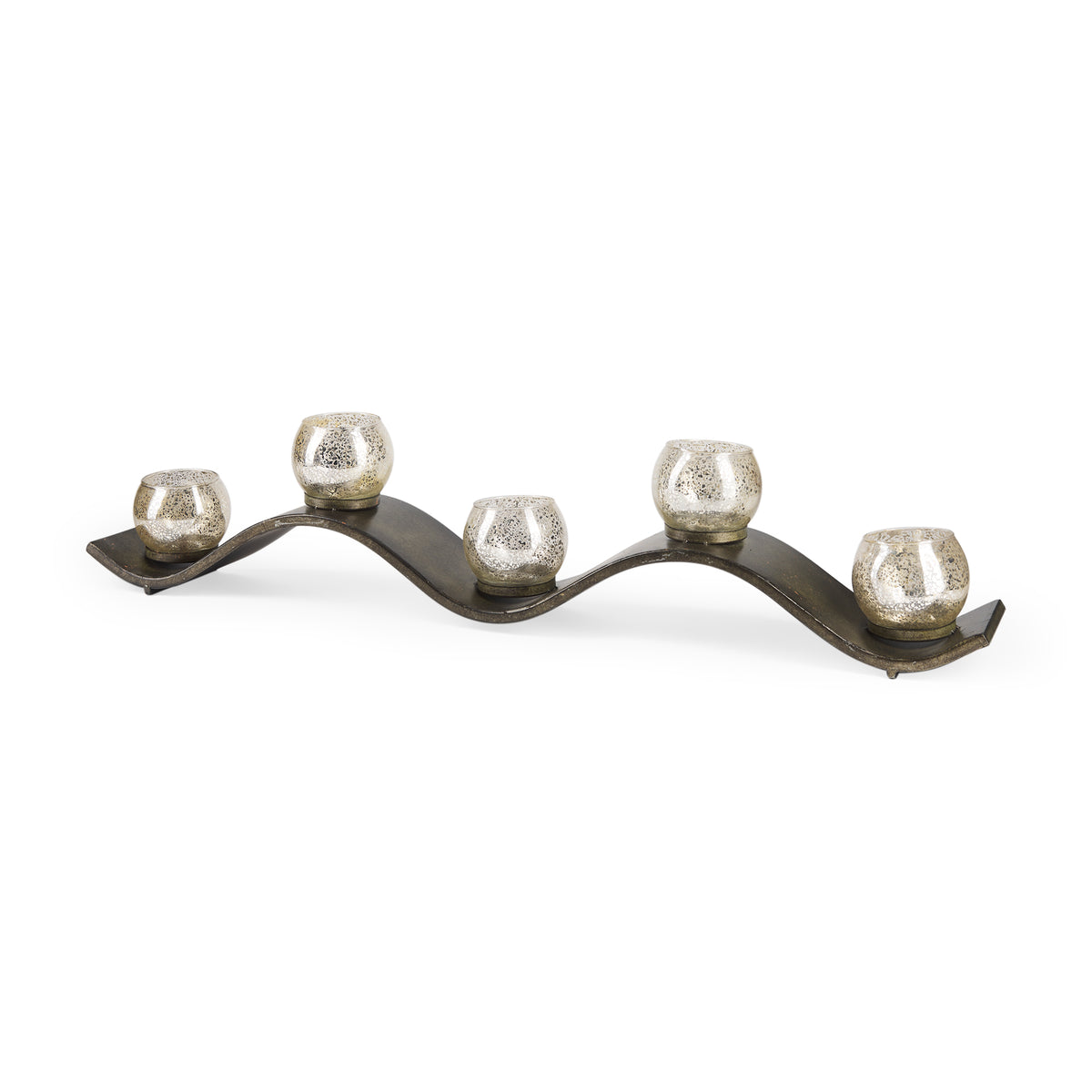 Lux Copper Metal 5-Hurricane Glass Table Candle Holder-Candle Holders-DECOROLALA