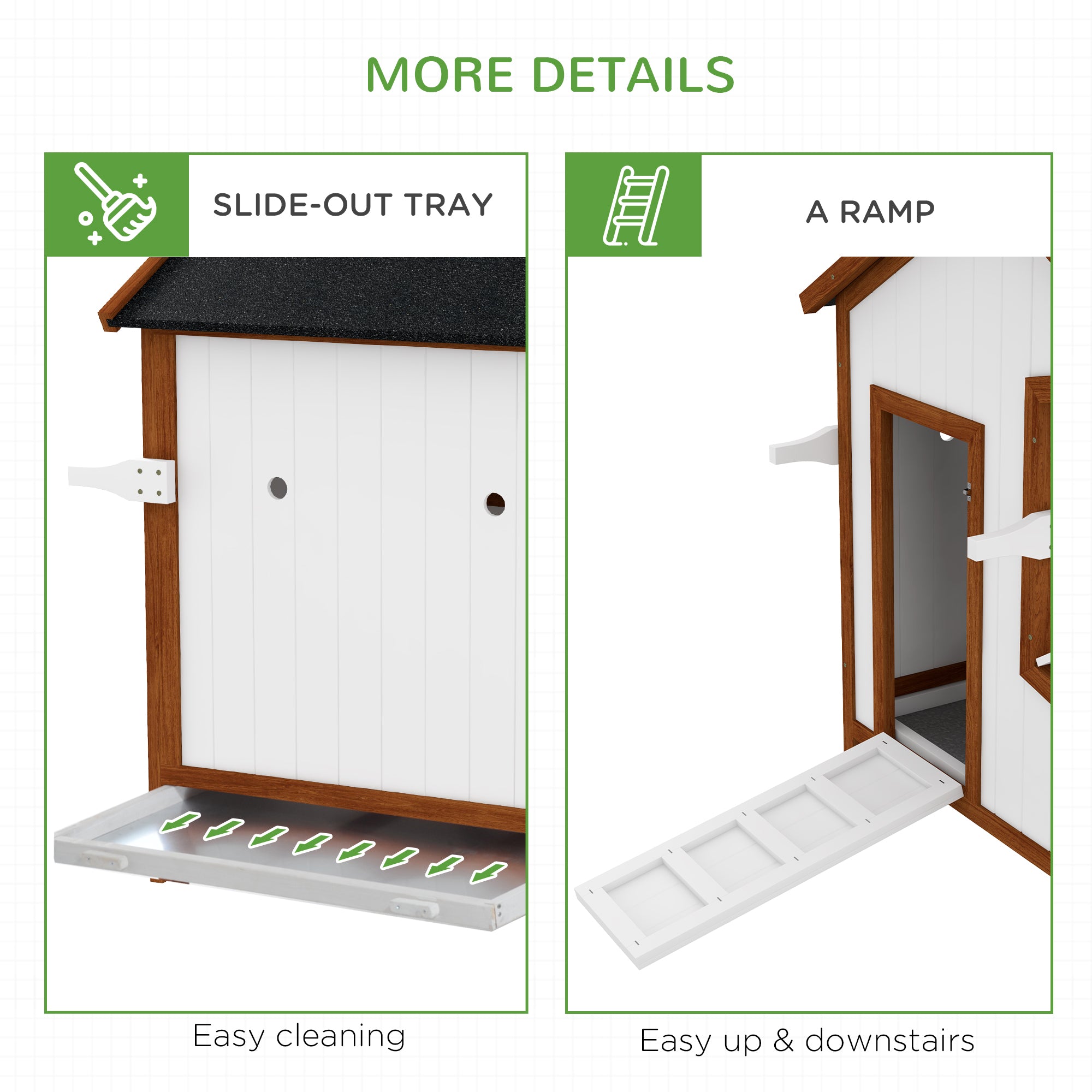 Poulailler en bois de 47 pouces, clapier pour lapins, cage surélevée pour volailles, enclos portable pour poules de jardin