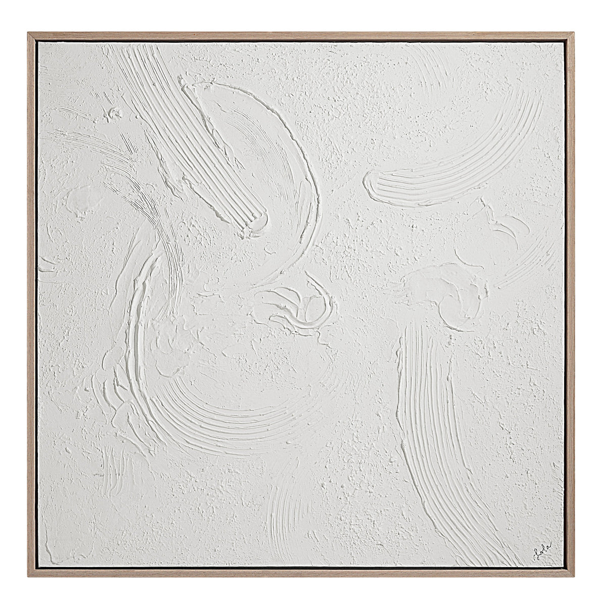 Luz 50" Wide Canvas Art with Wood Frame, Cream-Canvas Prints-DECOROLALA