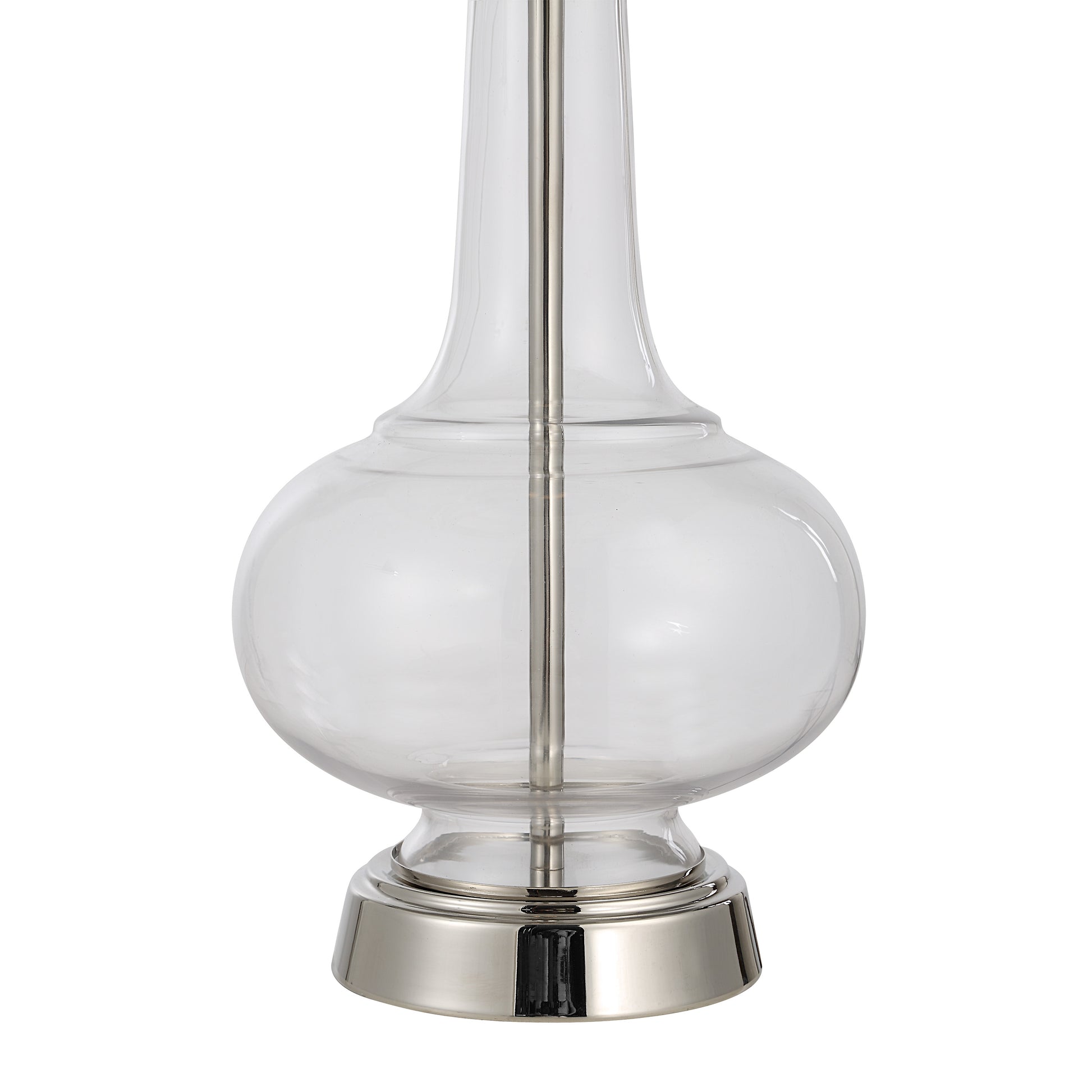 Lya 27.5" Table Lamp Clear Glass Polished Nickel-Table Lamp-DECOROLALA