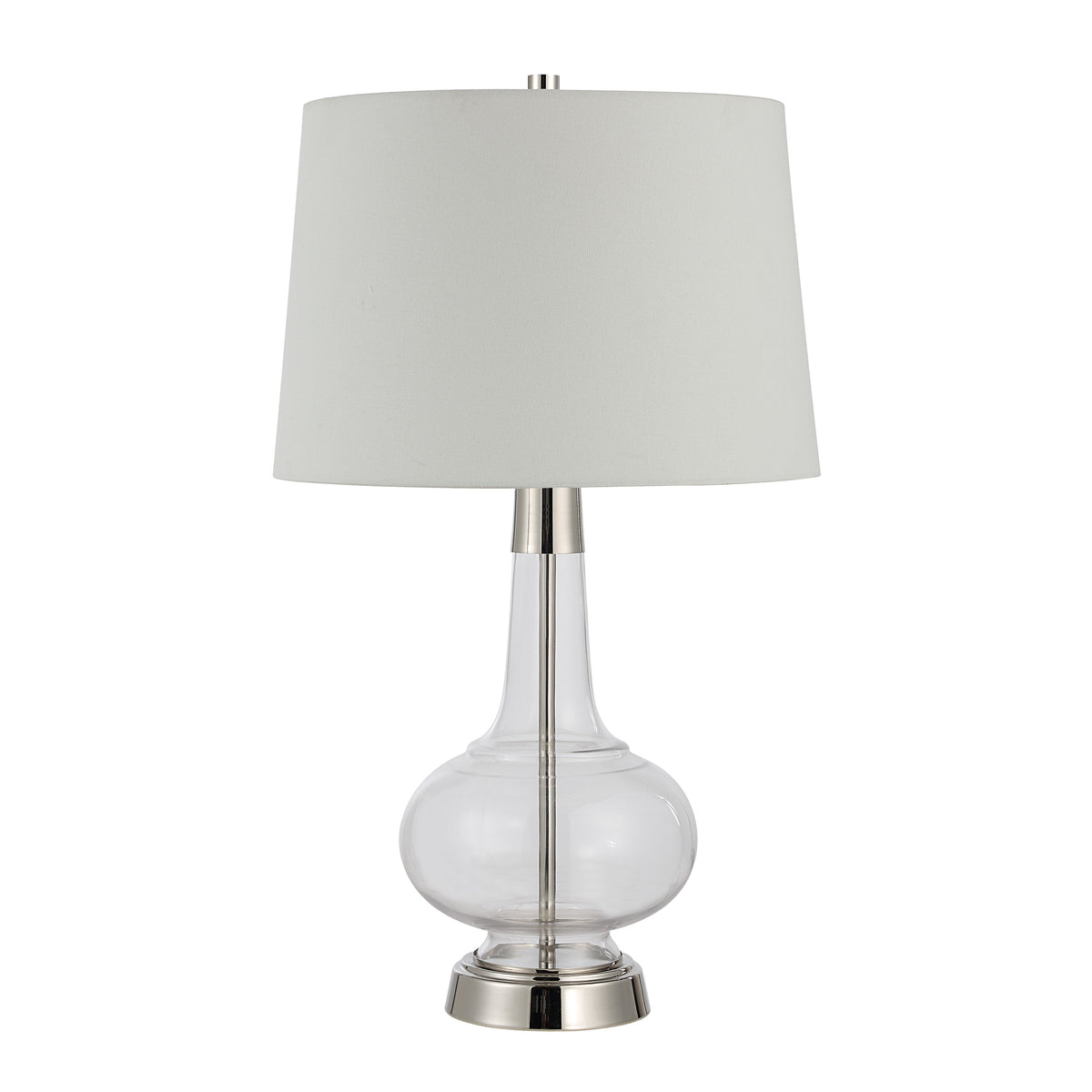 Lya 27.5" Table Lamp Clear Glass Polished Nickel-Table Lamp-DECOROLALA