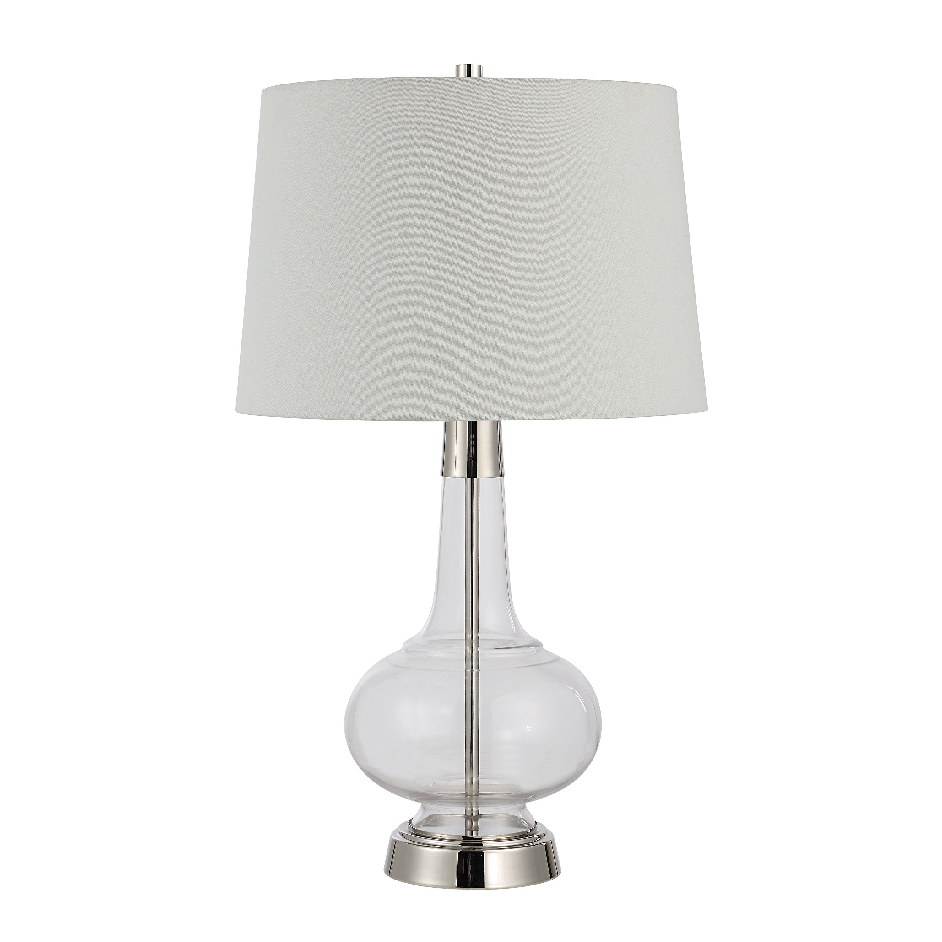 Lya 27.5" Table Lamp Clear Glass Polished Nickel-Table Lamp-DECOROLALA