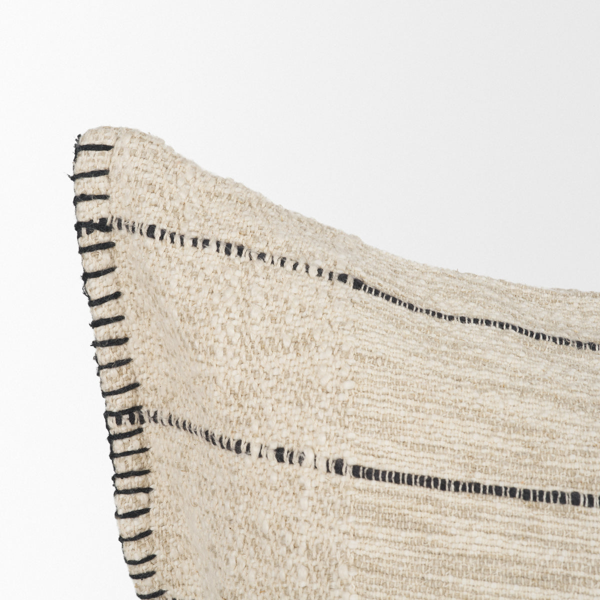 Lyle 13x21 Square Oatmeal w/ Black Stripes Decorative Pillow Cover-Decorative Pillows-DECOROLALA