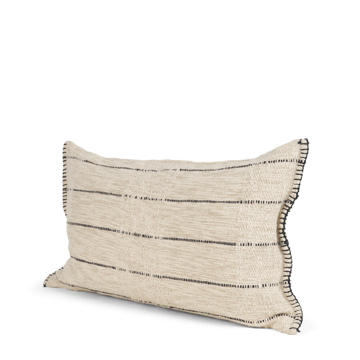 Lyle 13x21 Square Oatmeal w/ Black Stripes Decorative Pillow Cover-Decorative Pillows-DECOROLALA