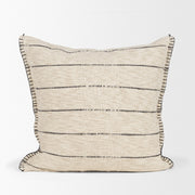 Lyle 20x20 Square Oatmeal w/ Black Stripes Decorative Pillow Cover-Decorative Pillows-DECOROLALA