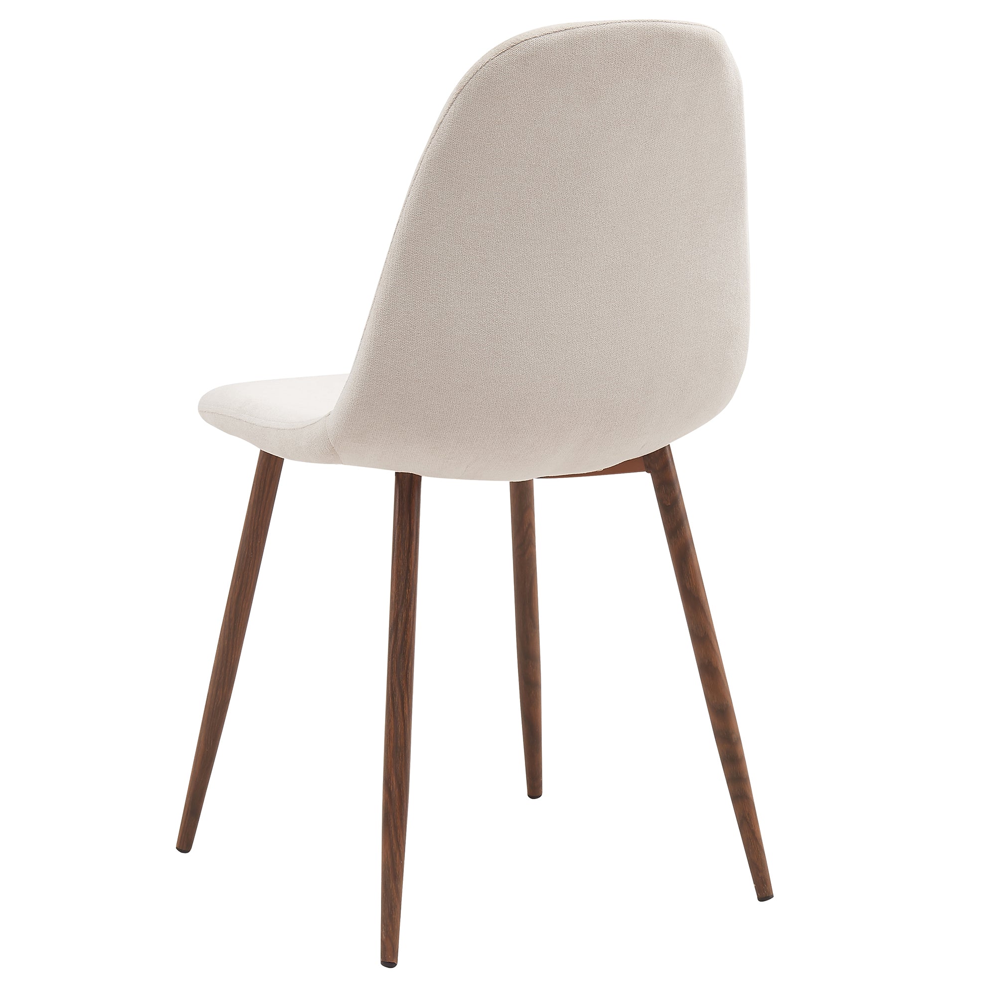 Lyna Side Chair - Beige Fabric with Walnut Finish Metal Legs-DECOROLALA