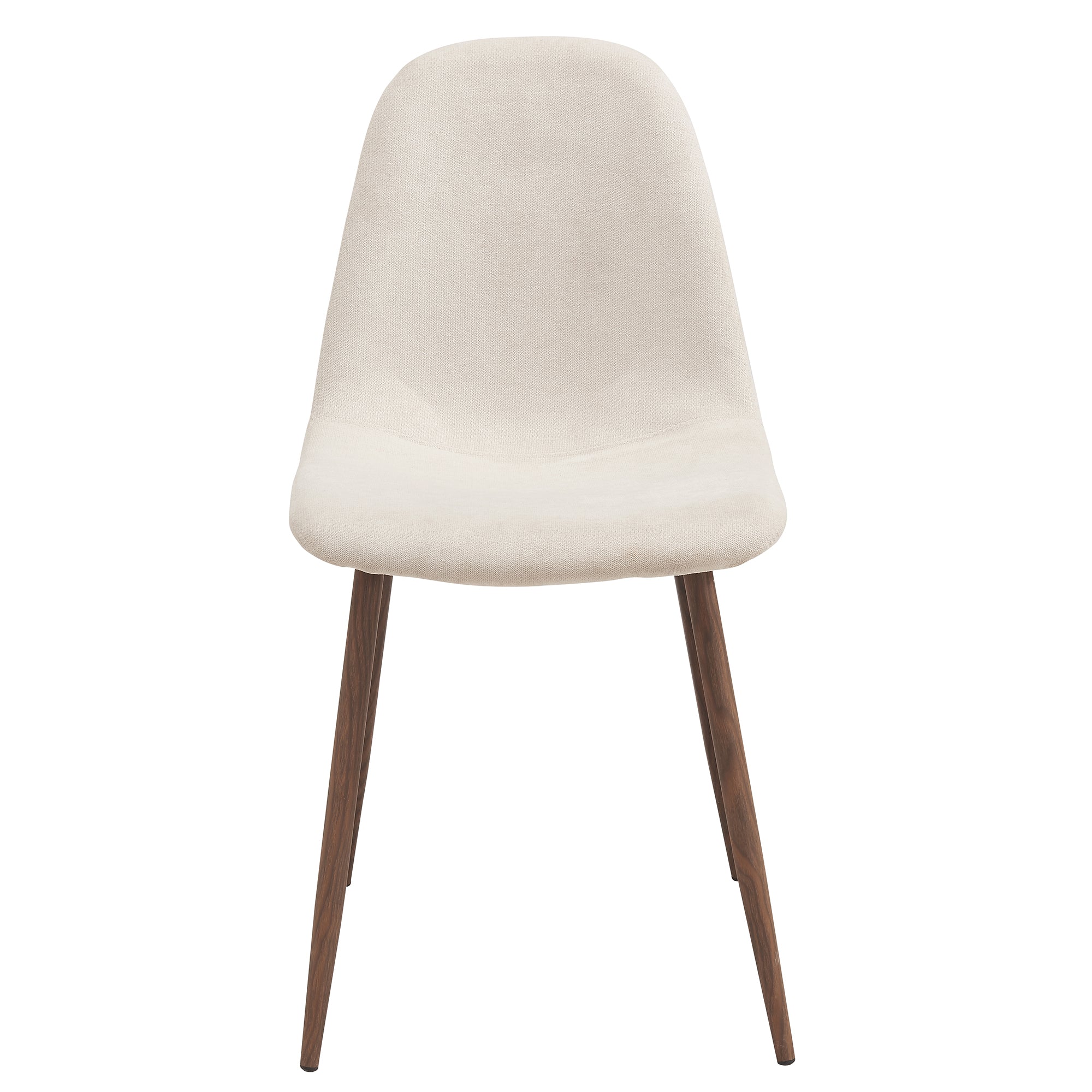 Lyna Side Chair - Beige Fabric with Walnut Finish Metal Legs-DECOROLALA