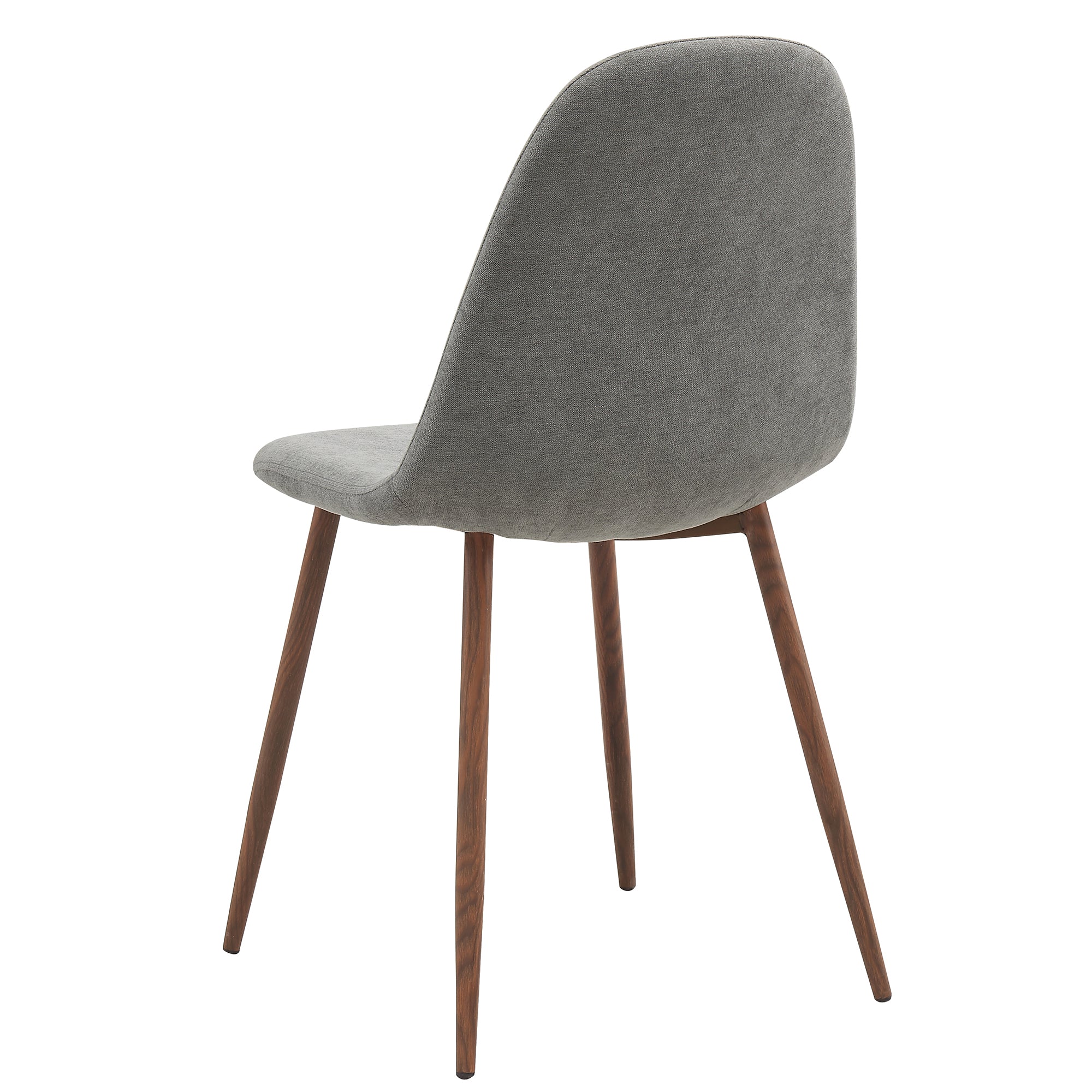 Lyna Side Chair - Grey Fabric with Walnut Finish Metal Legs-DECOROLALA