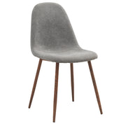 Lyna Side Chair - Grey Fabric with Walnut Finish Metal Legs-DECOROLALA
