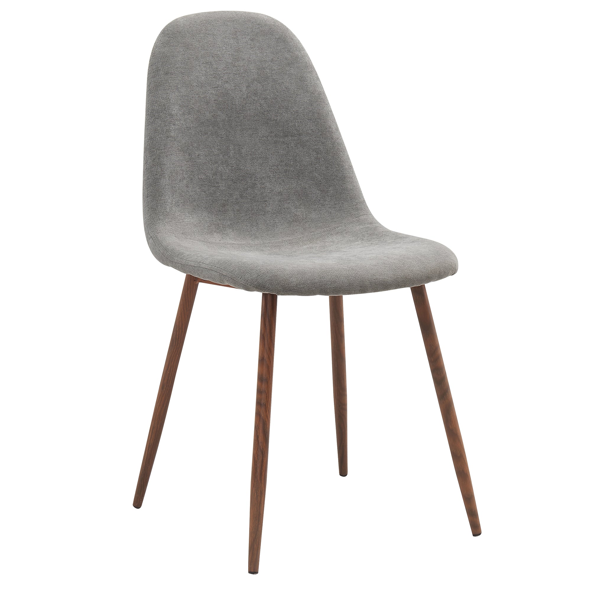 Lyna Side Chair - Grey Fabric with Walnut Finish Metal Legs-DECOROLALA