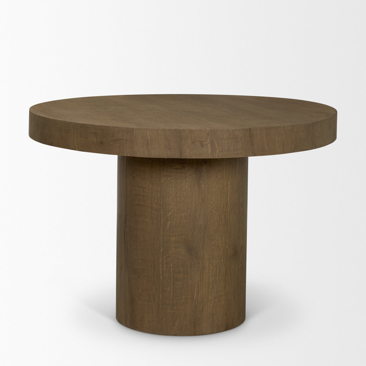 Lyonne 42" Round Pedestal Dining Table | Modern | Brown Wood | Seats 4-Dining Tables-DECOROLALA