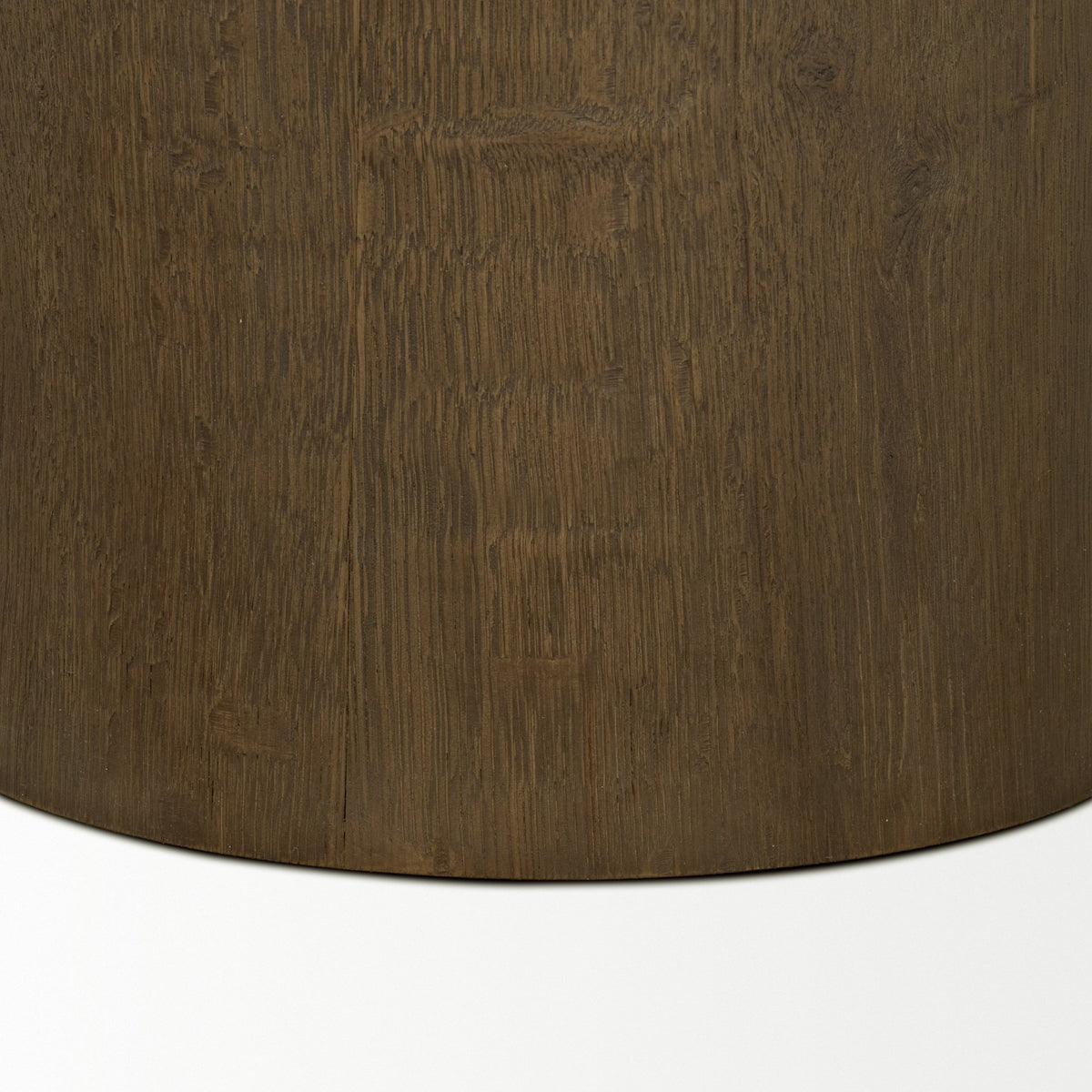 Lyonne Round Medium Brown Oak Wood Pedestal Side Tables-End and Side Tables-DECOROLALA