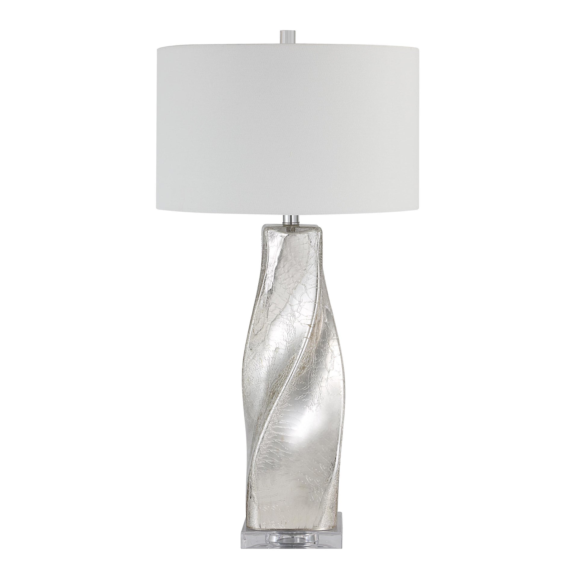 Lyons 31.5" Table Lamp with Crackled Mercury Glass-Table Lamp-DECOROLALA