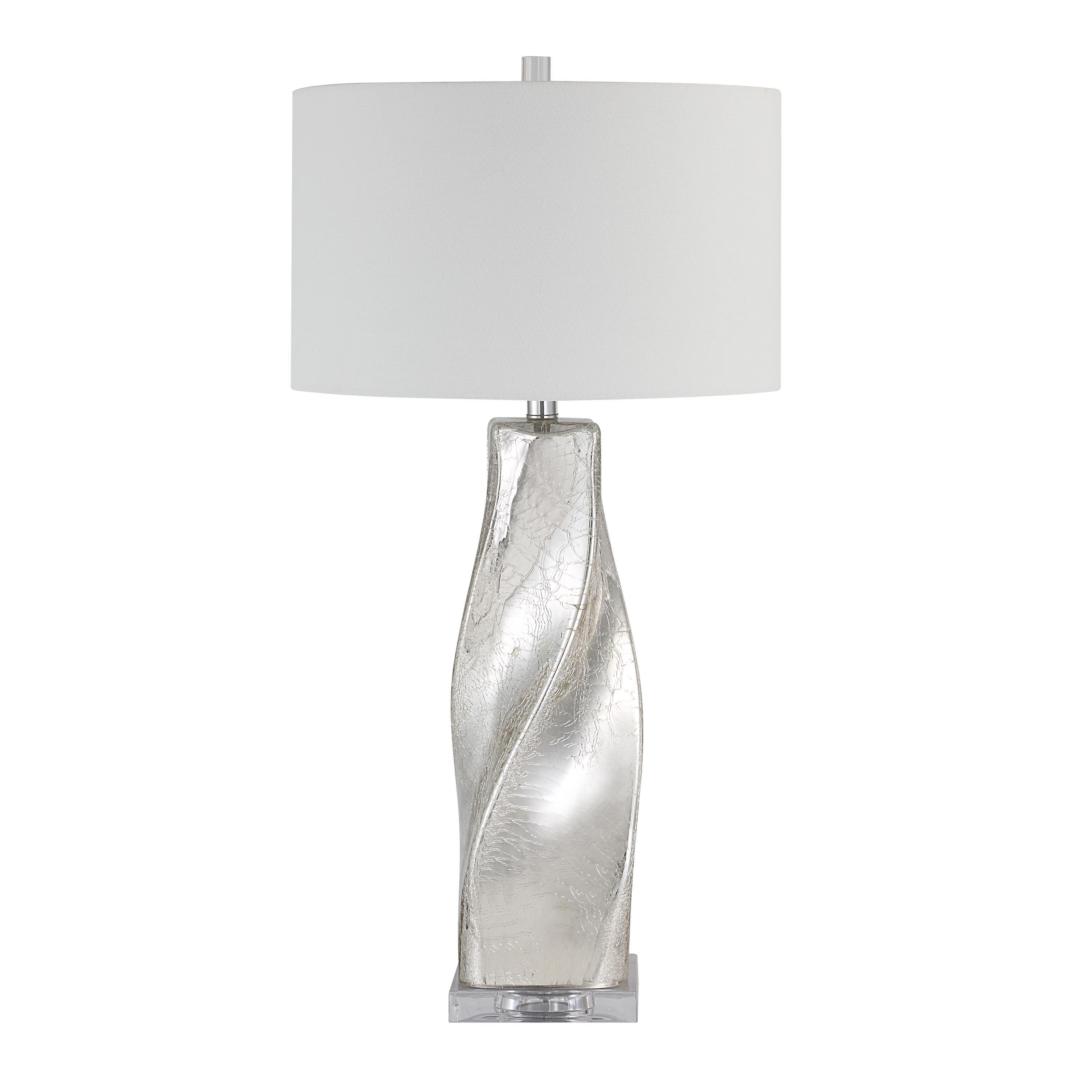 Lyons 31.5" Table Lamp with Crackled Mercury Glass-Table Lamp-DECOROLALA