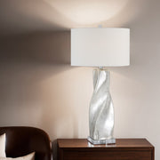 Lyons 31.5" Table Lamp with Crackled Mercury Glass-Table Lamp-DECOROLALA