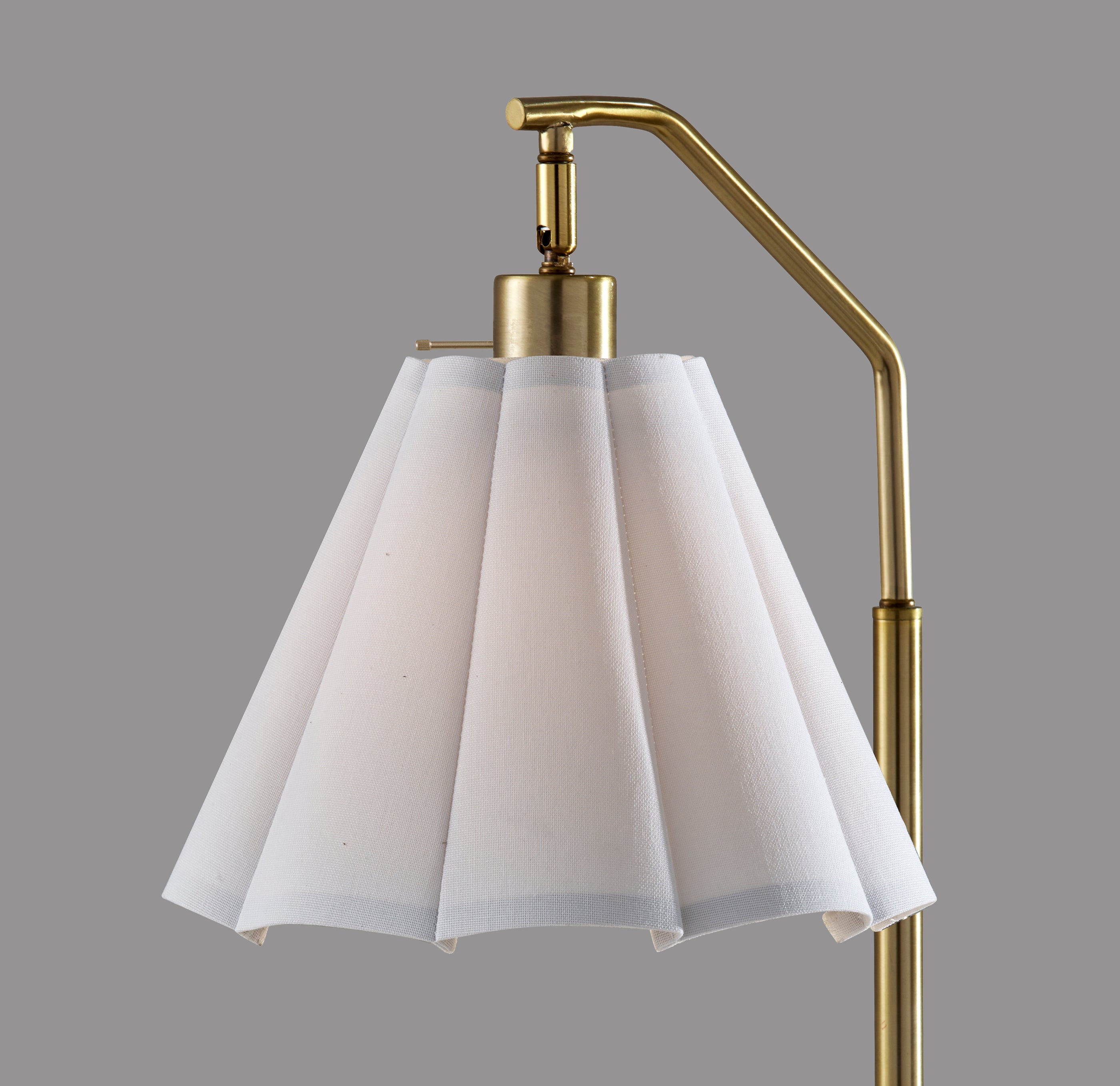 Lyra 26" Table Lamp Brass Antique White Shade-Lighting-DECOROLALA