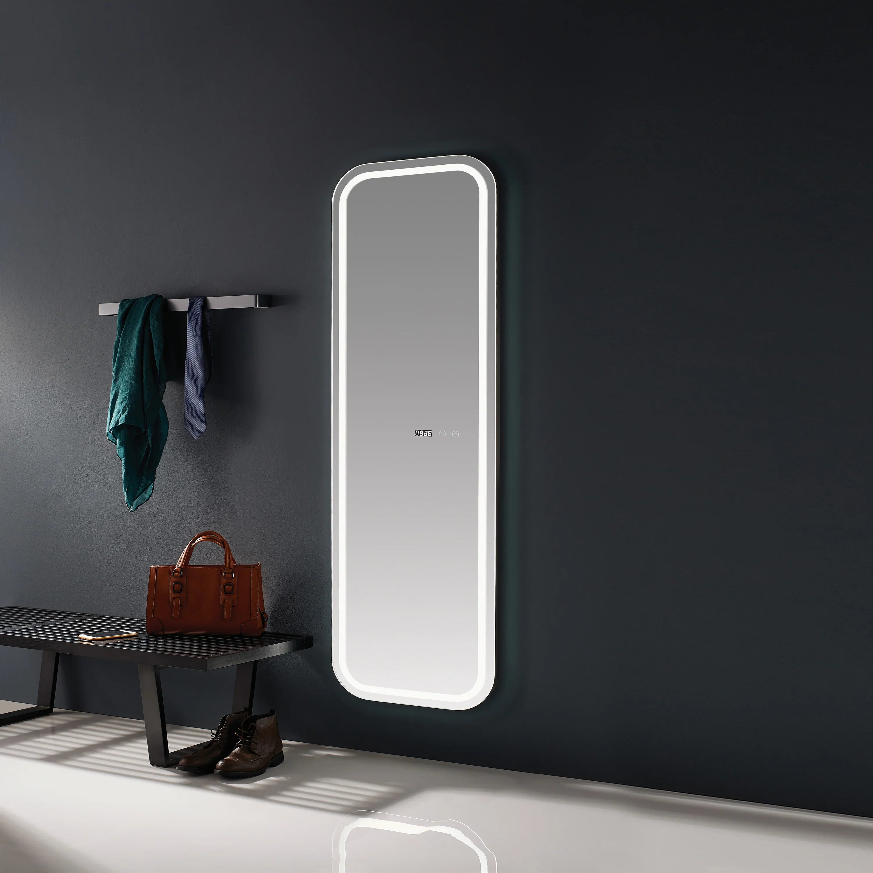 18" LED Mirror - Anti-Fog, Time & Temperature Display