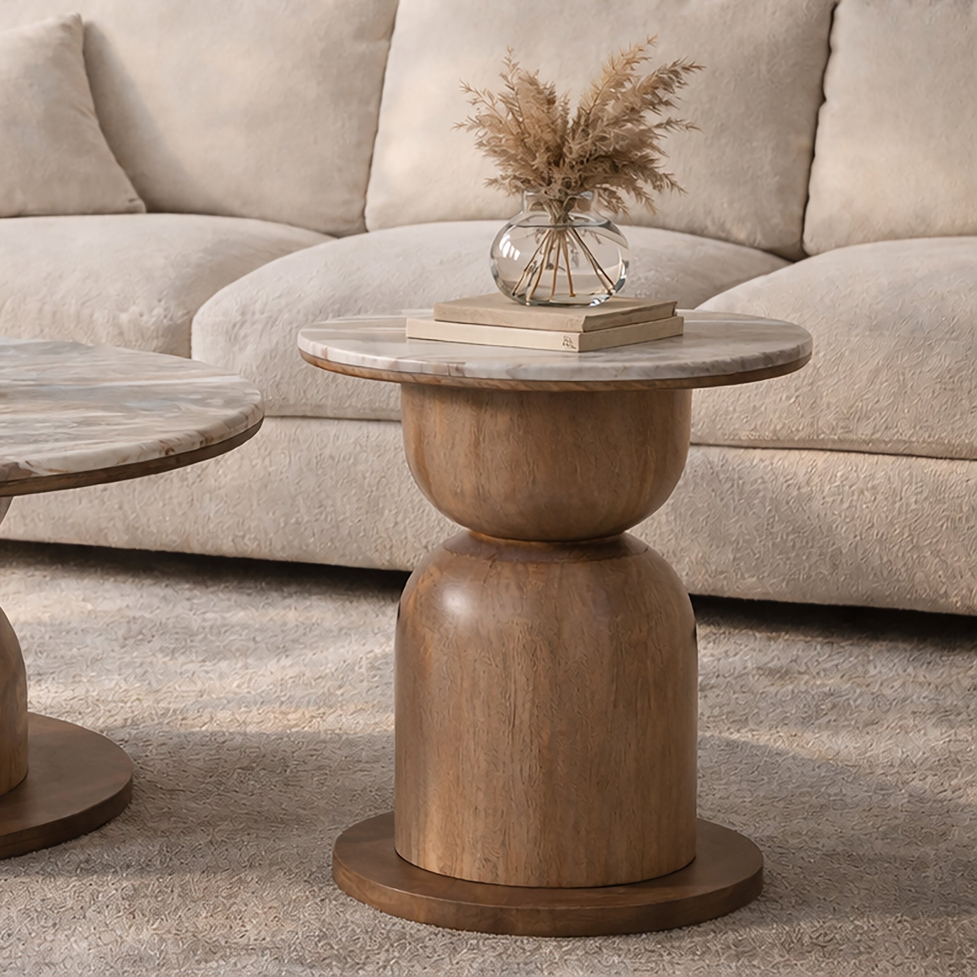 MARTINA-ACCENT TABLE-WALNUT-DECOROLALA