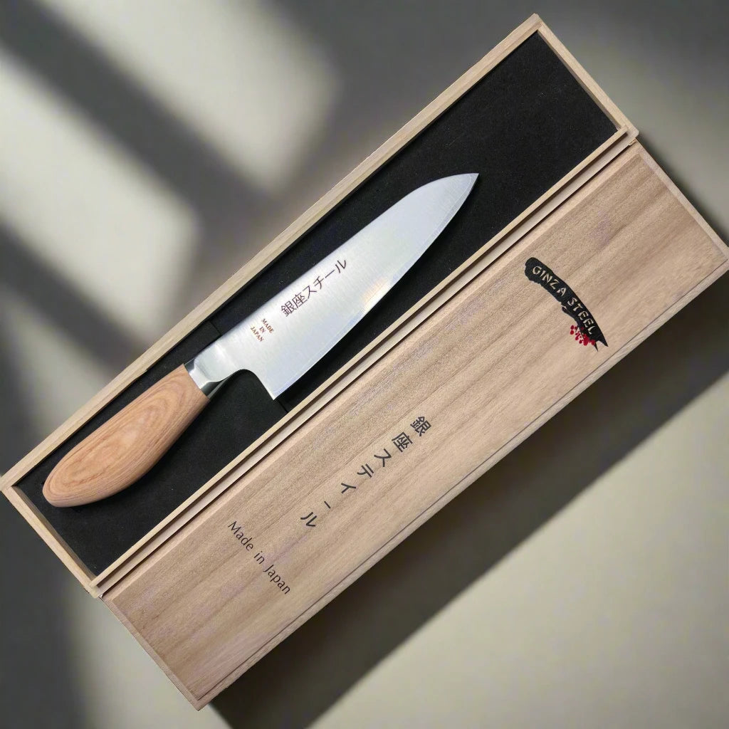 MATSUE 165 - MV Stainless Steel Santoku Knife 165mm/Natural Wood Handle-Santoku Knife-DECOROLALA