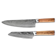MIA TWO | Essential Two Piece Chef Knife Set | AUS10 Damascus Steel-Knife Set-DECOROLALA