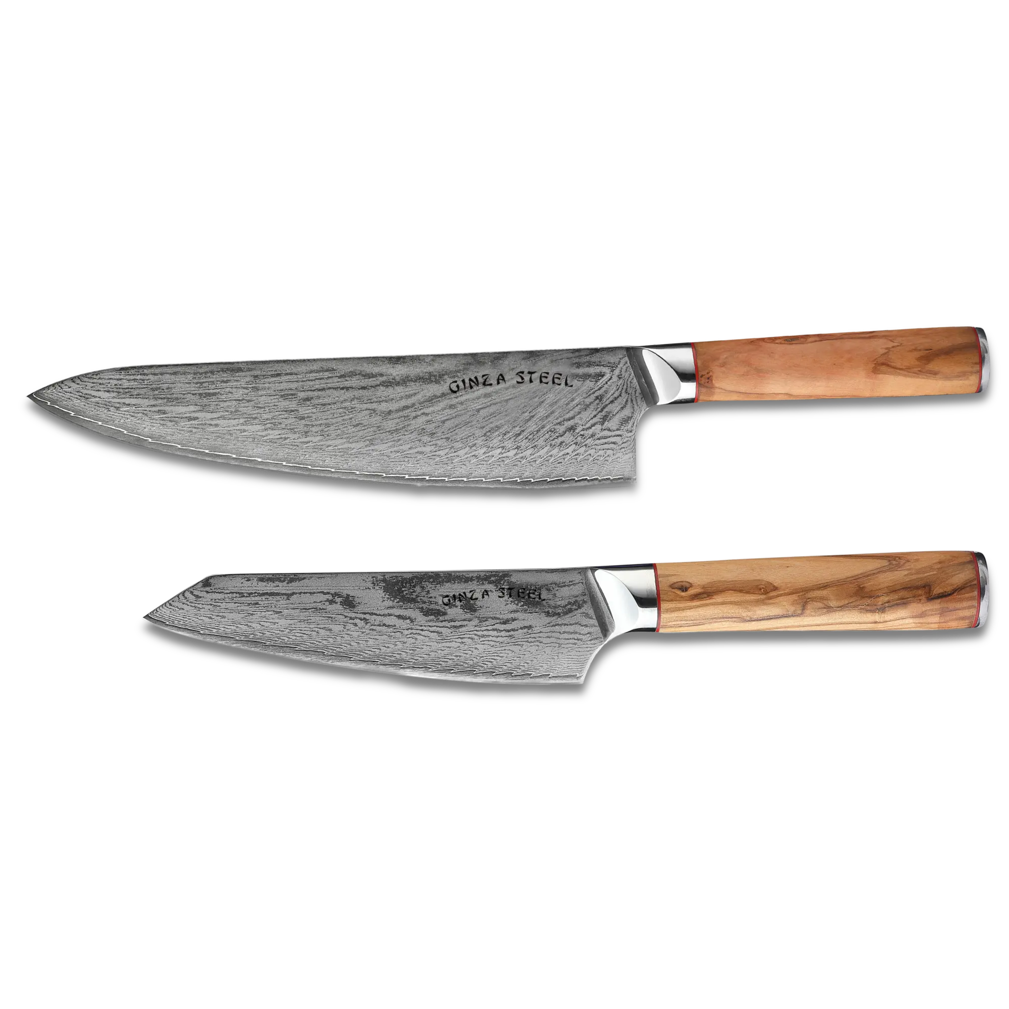 MIA TWO | Essential Two Piece Chef Knife Set | AUS10 Damascus Steel-Knife Set-DECOROLALA