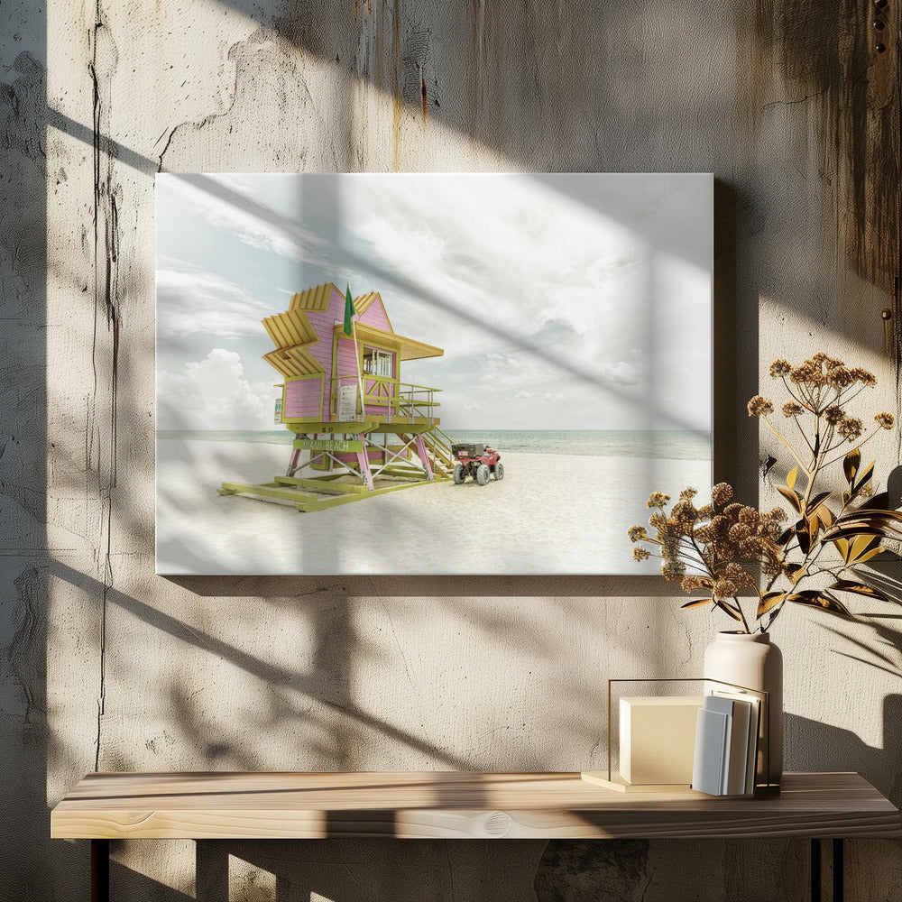MIAMI BEACH Vintage Florida Flair by Melanie Viola-canvas-DECOROLALA