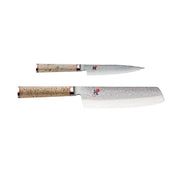 MIYABI 5000 MCD 2 Piece 6.5 inch Nakiri & 5 inch Paring Knife, Brown-Paring Knife-DECOROLALA