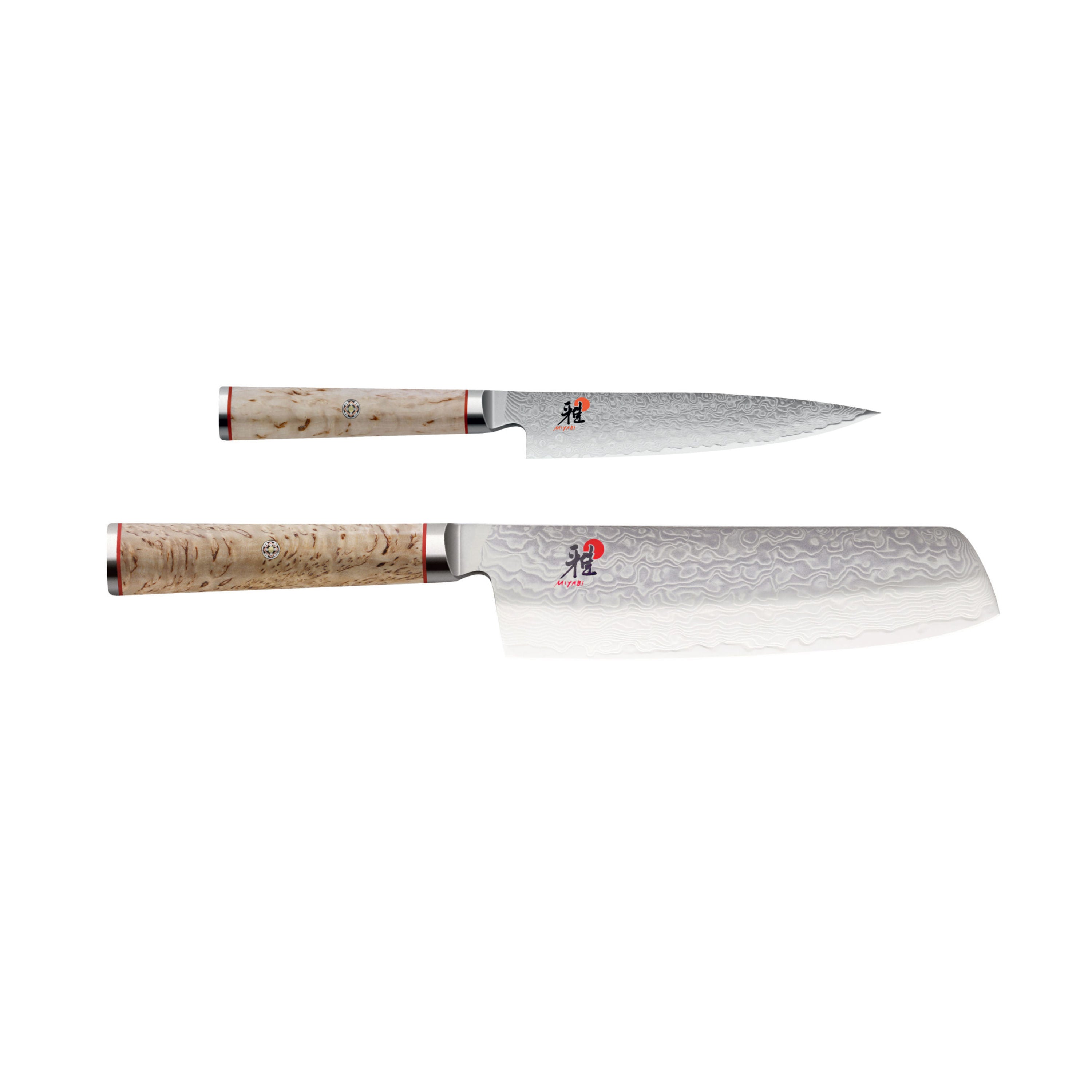 MIYABI 5000 MCD 2 Piece 6.5 inch Nakiri & 5 inch Paring Knife, Brown-Paring Knife-DECOROLALA