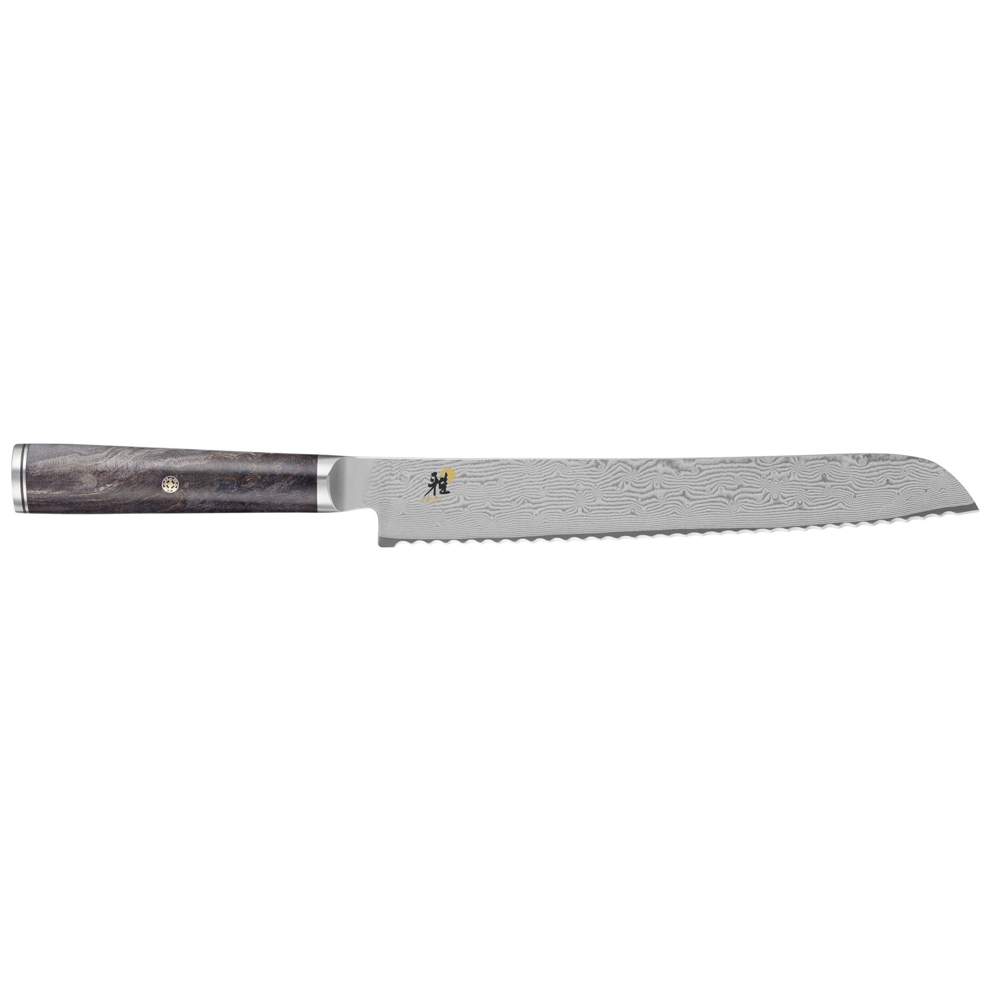 MIYABI 5000 MCD Bread Knife 9.5" Brown Damascus-Bread Knife-DECOROLALA