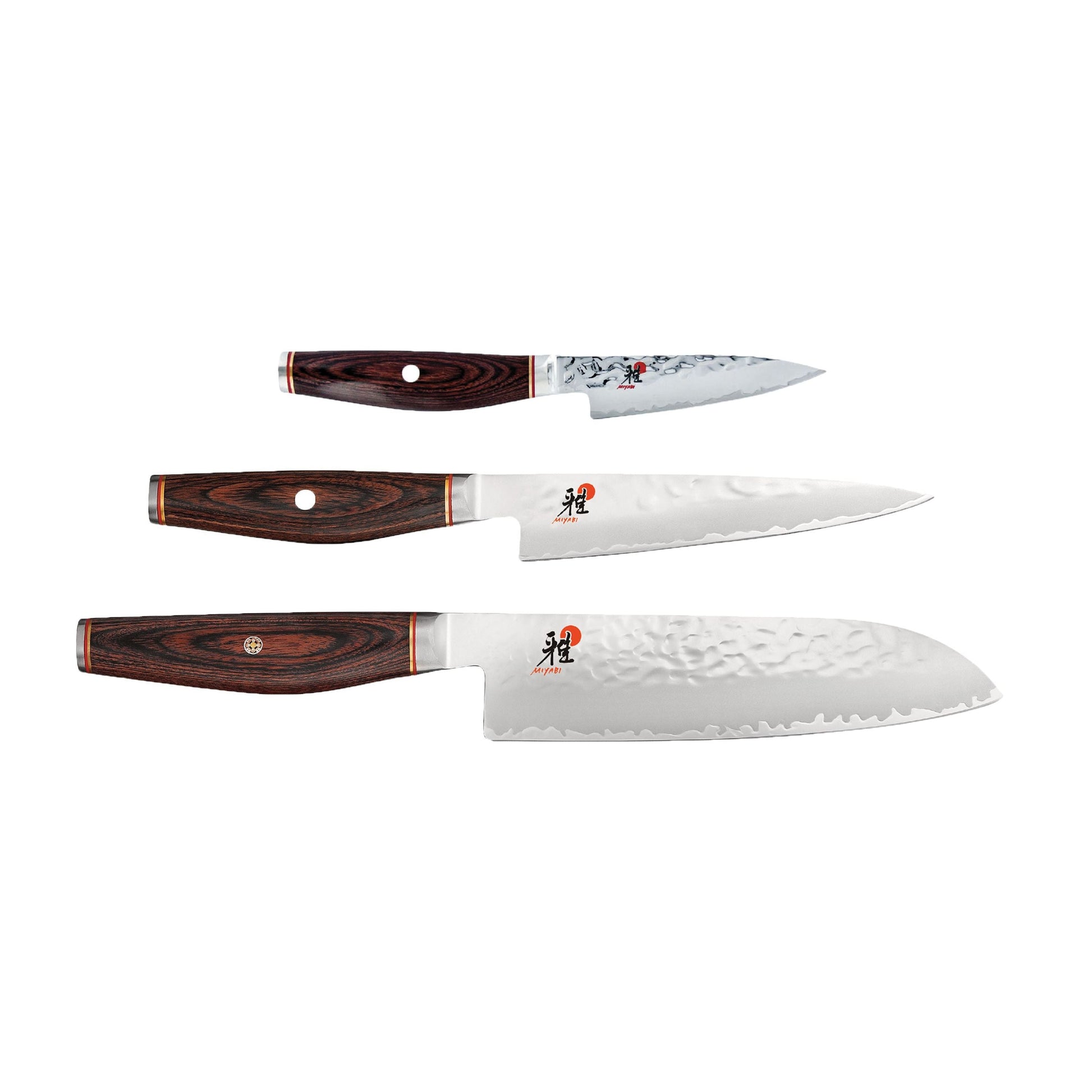 MIYABI 6000 MCT 3 Piece Knife Set, Brown-Knife Set-DECOROLALA