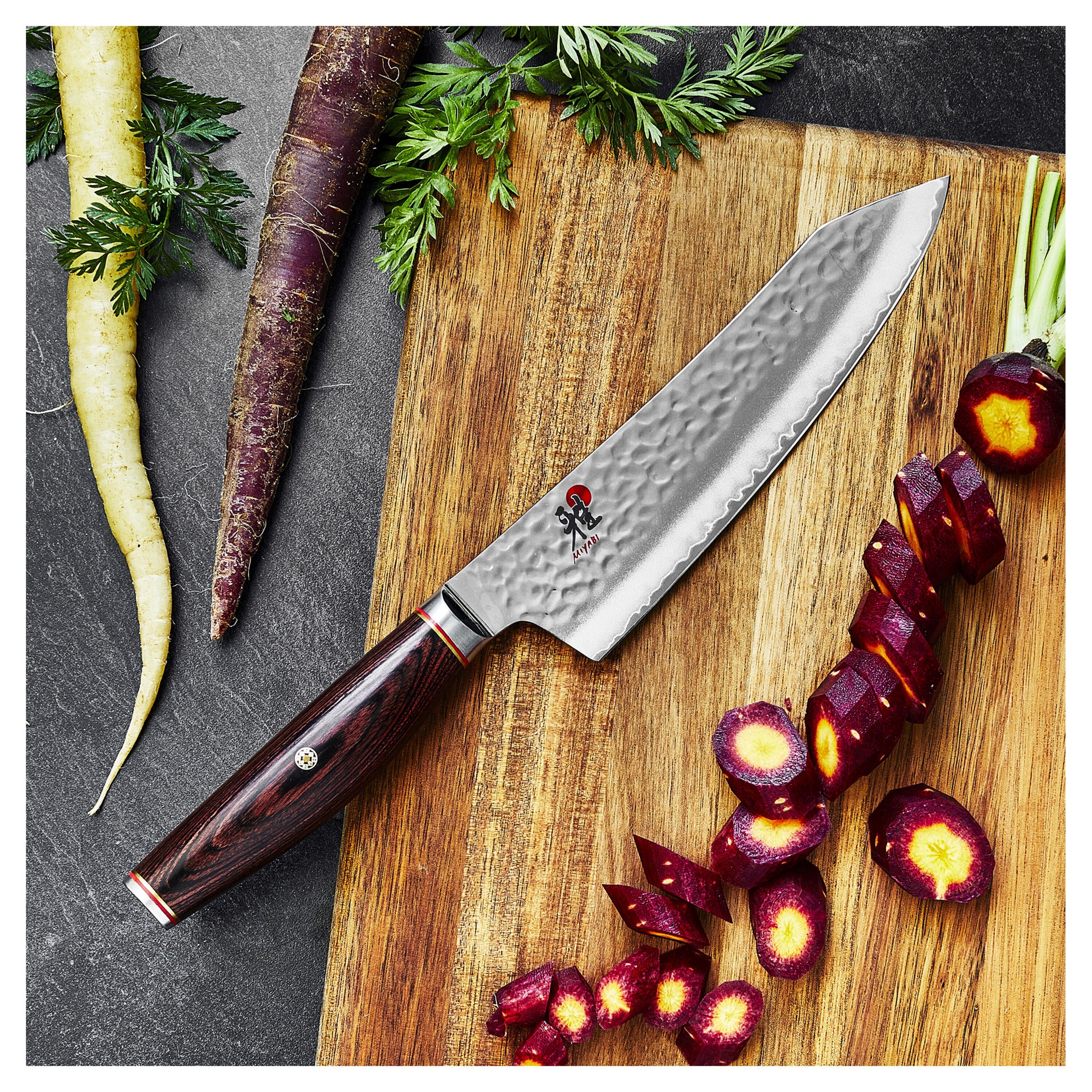 MIYABI 6000 MCT 7 inch Rocking Santoku, Brown-Santoku Knife-DECOROLALA