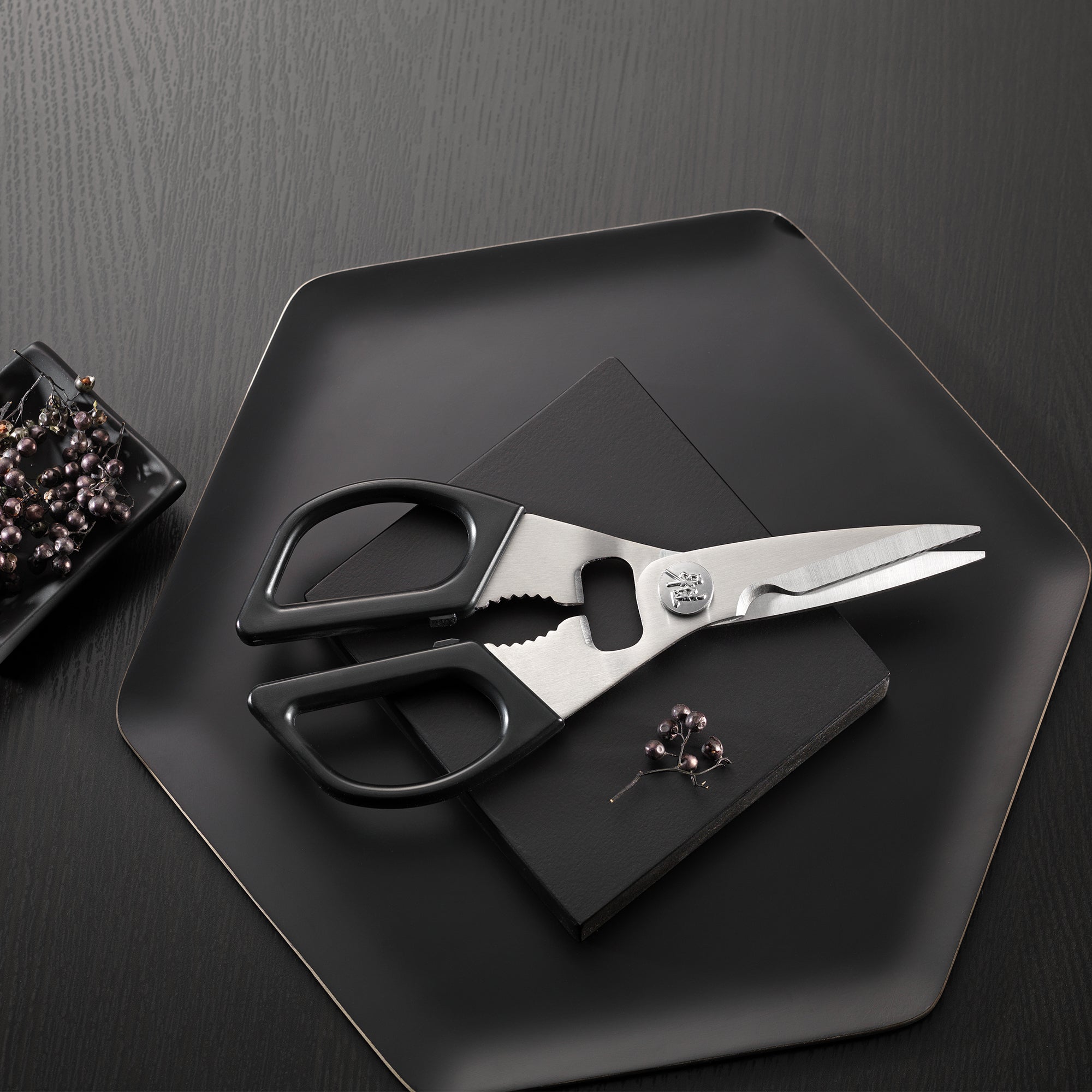 MIYABI Kitchen Shears 22cm Stainless Steel Black-Kitchen Shear-DECOROLALA