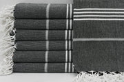 MONACO BLACK TURKISH TOWEL 40"X70"-Turkish Towel-DECOROLALA