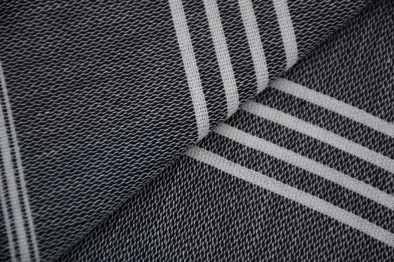 MONACO BLACK TURKISH TOWEL-Turkish Towel-DECOROLALA