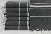MONACO BLACK TURKISH TOWEL-Turkish Towel-DECOROLALA