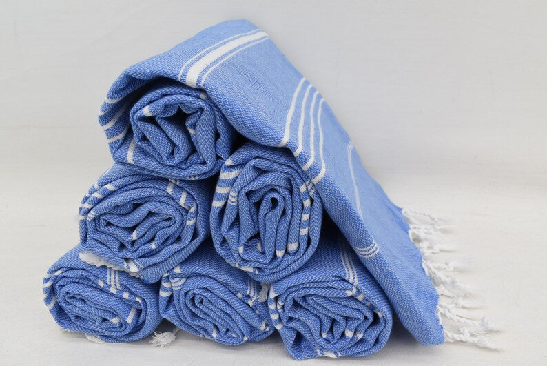 MONACO BLUE TURKISH TOWEL-Bath Towels-DECOROLALA