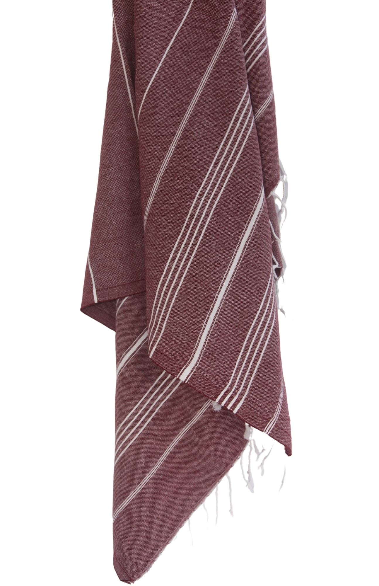 MONACO BURGUNDY TURKISH TOWEL-Turkish Towel-DECOROLALA