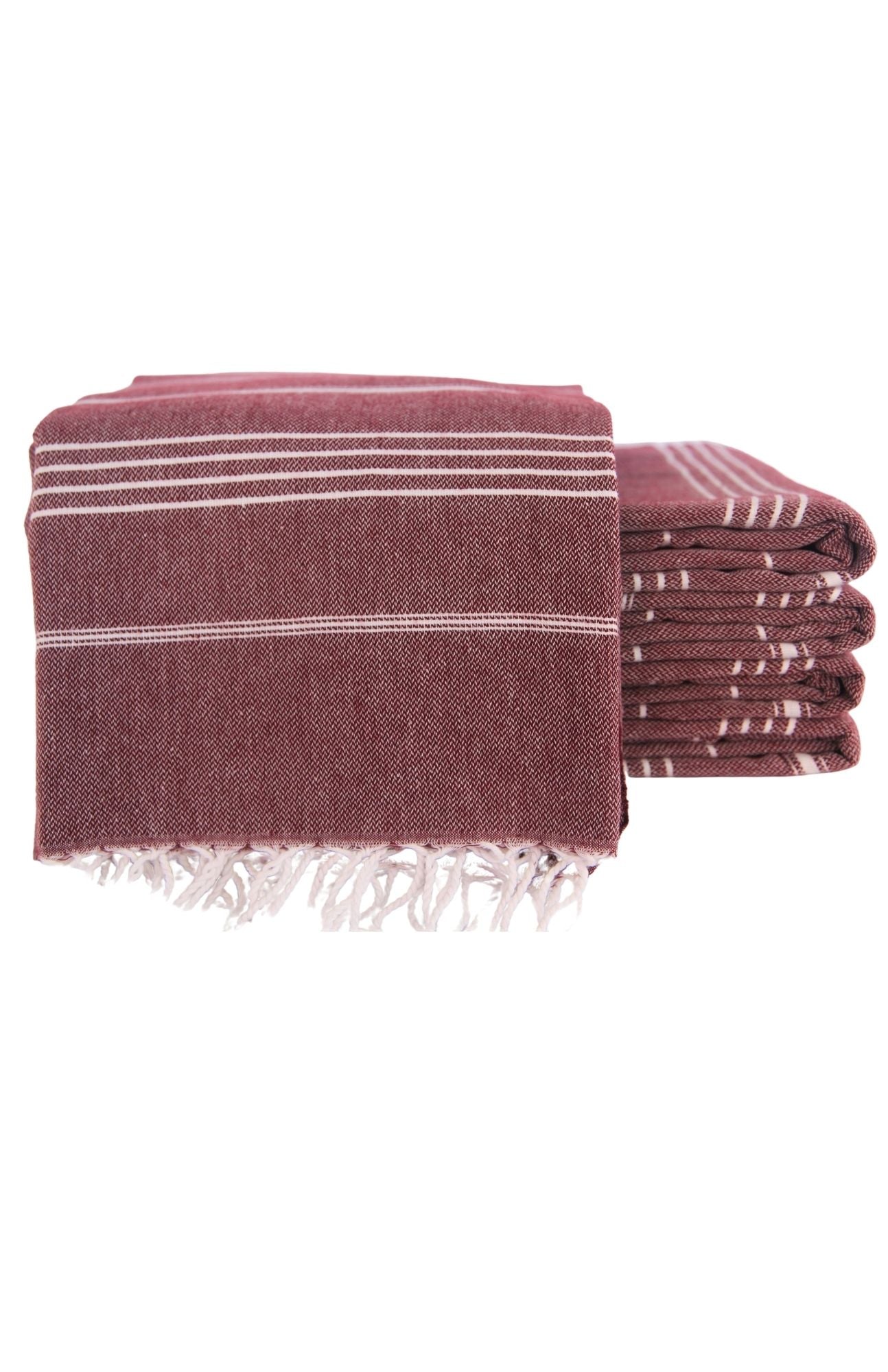 MONACO BURGUNDY TURKISH TOWEL-Turkish Towel-DECOROLALA