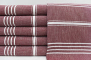 MONACO BURGUNDY TURKISH TOWEL-Turkish Towel-DECOROLALA
