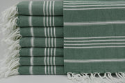 MONACO DARK GREEN TURKISH TOWEL-Turkish Towel-DECOROLALA