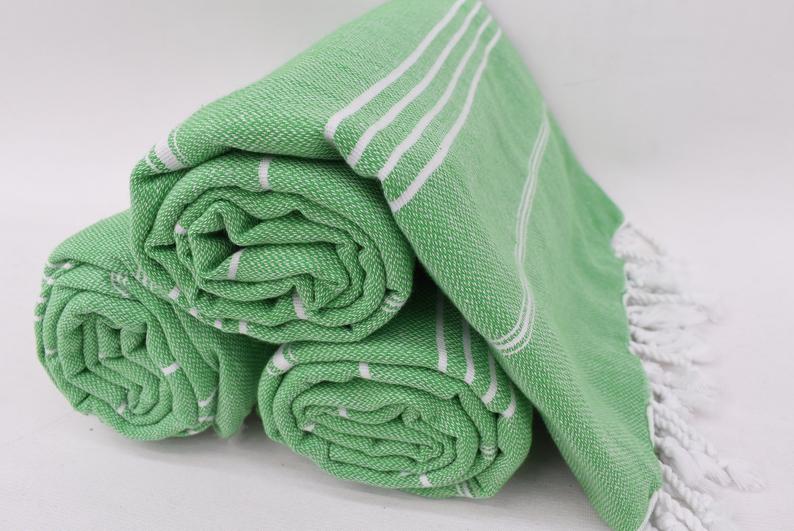 MONACO GREEN TURKISH TOWEL 40"x70"-Turkish Towel-DECOROLALA