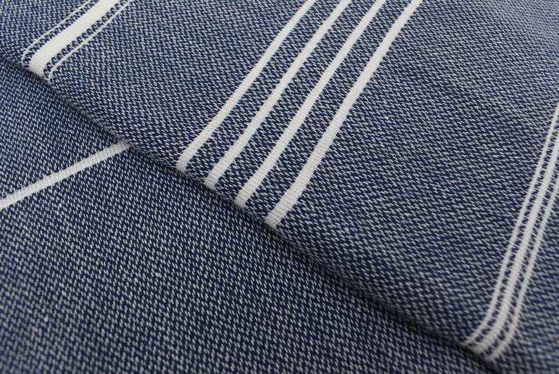 MONACO Navy Turkish Towel - 40"x70"-Turkish Towel-DECOROLALA