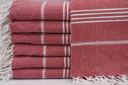 MONACO RED TURKISH TOWEL-Turkish Towel-DECOROLALA