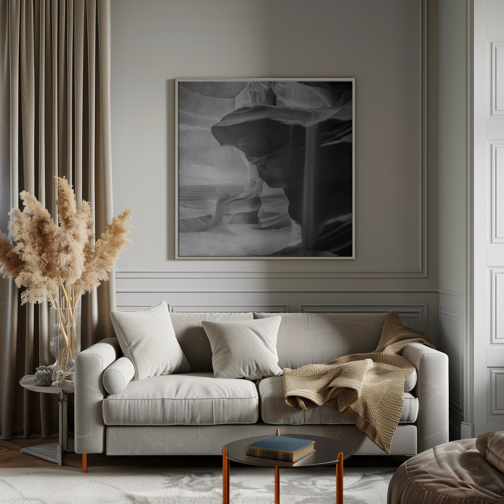 MONOCHROME ANTELOPE CANYON Pouring Sand-canvas-DECOROLALA