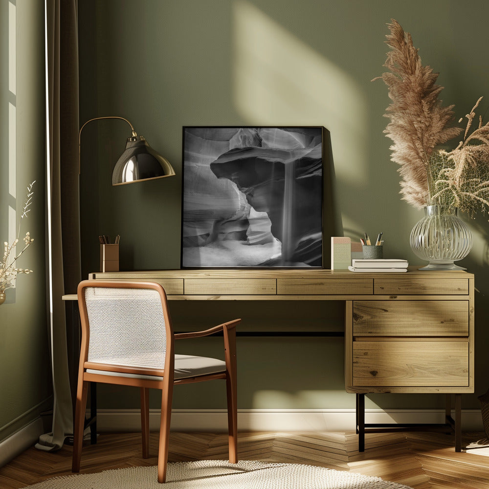 MONOCHROME ANTELOPE CANYON Pouring Sand-canvas-DECOROLALA