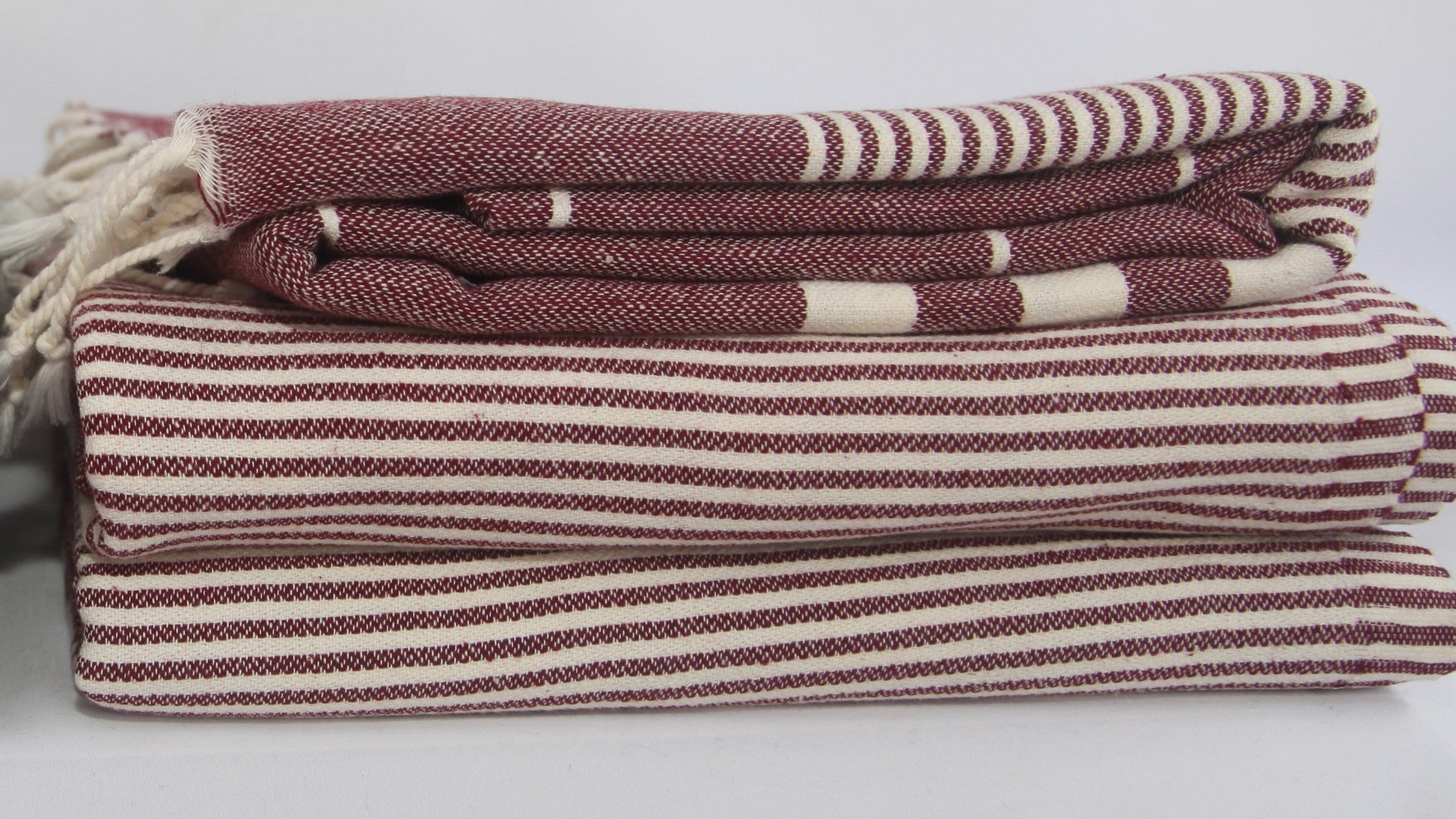 MONTE CARLO BURGUNDY TURKISH TOWEL-Turkish Towel-DECOROLALA