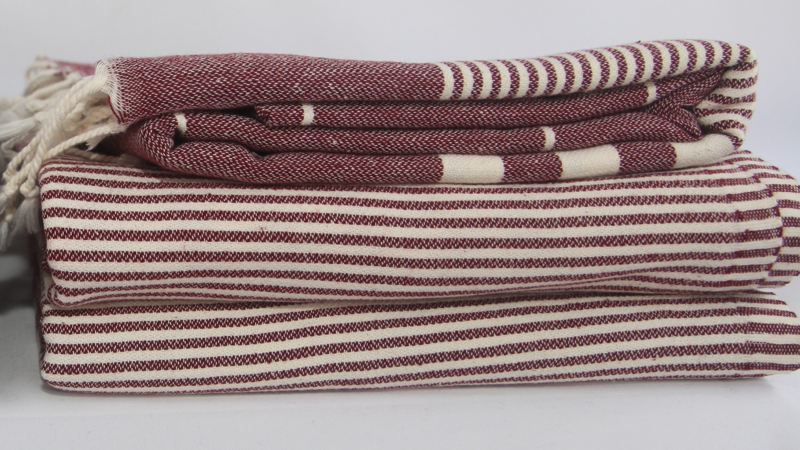 MONTE CARLO BURGUNDY TURKISH TOWEL-Turkish Towel-DECOROLALA