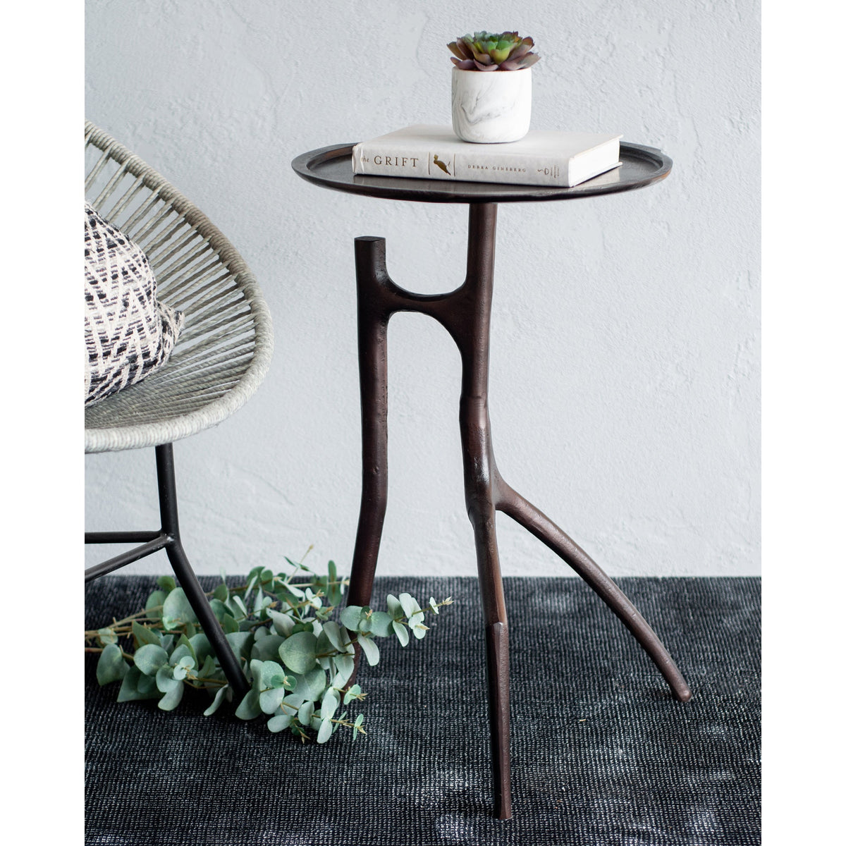 Maadi Indoor Aluminum Table, Bronze-Tables-DECOROLALA