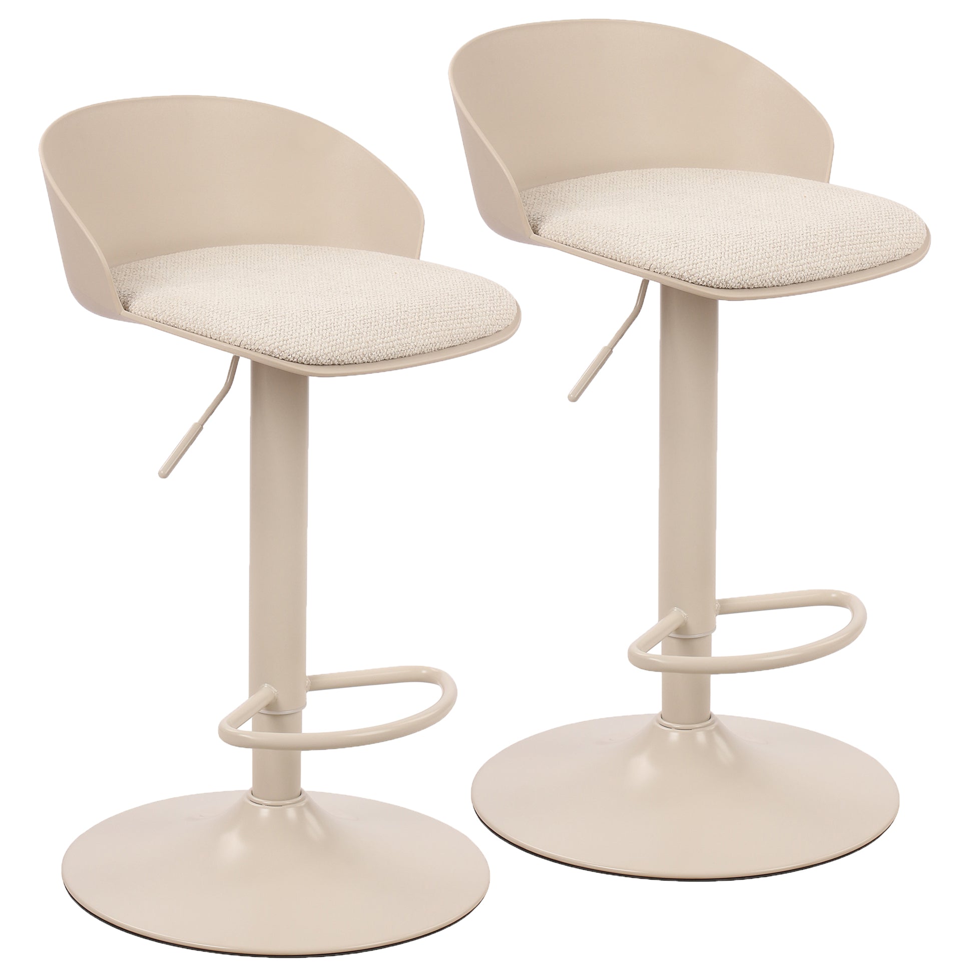 Mabel Air-Lift Stool - Beige Adjustable Counter/Bar Height-DECOROLALA