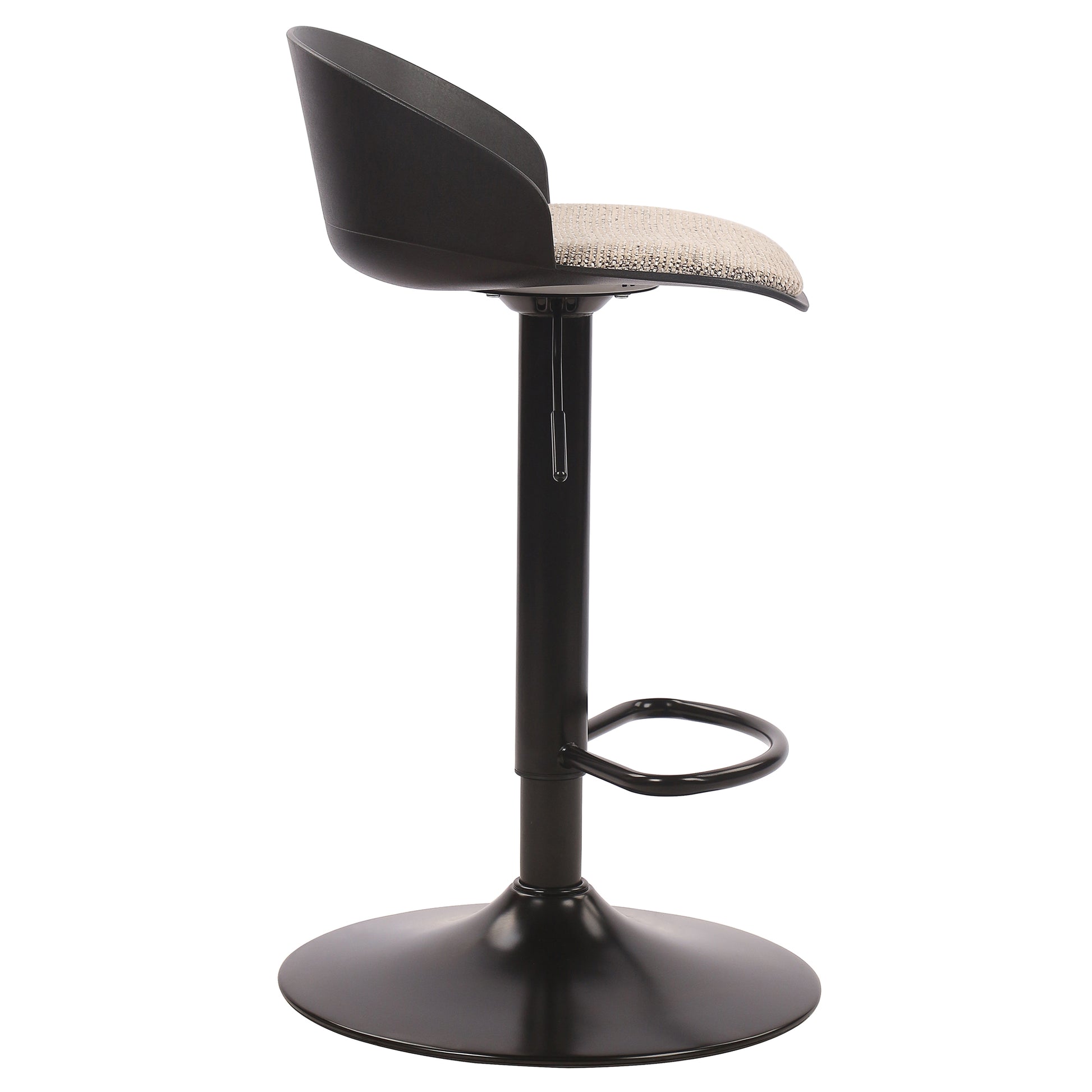 Mabel Air-Lift Stool - Black Adjustable Height ABS Plastic-DECOROLALA